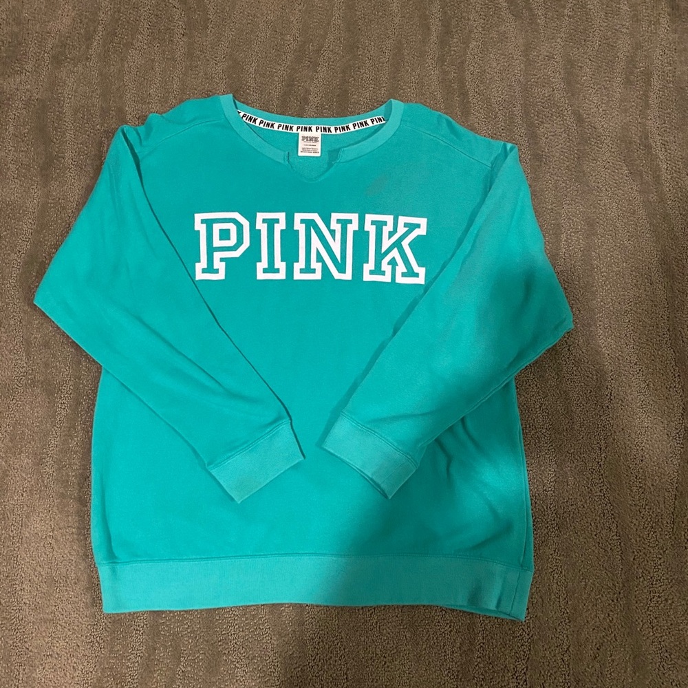 PINK notched collar sweatshirt